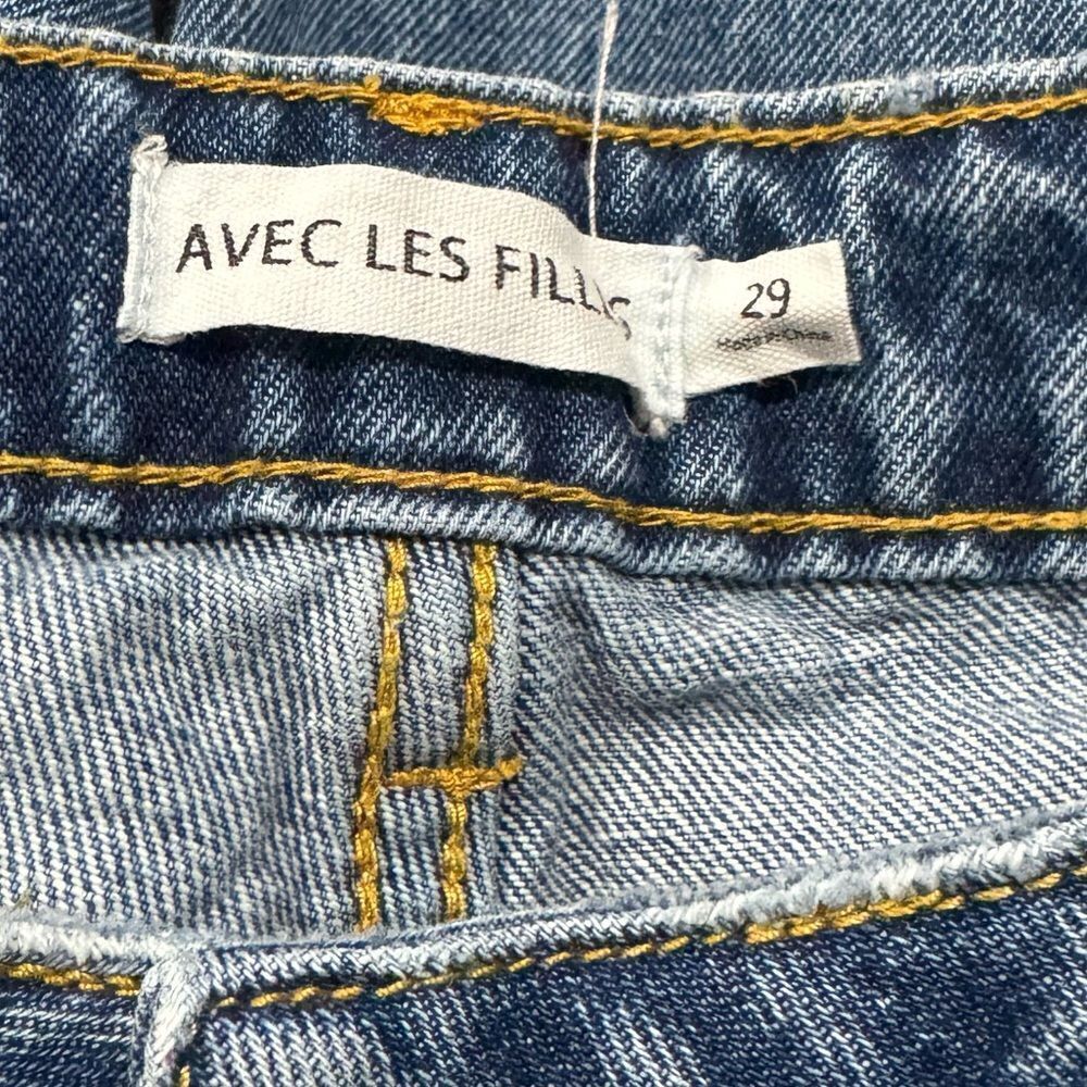 Avec Les Filles Raw Hem Cropped Distressed Jeans Women’s 29 - Picture 2 of 5